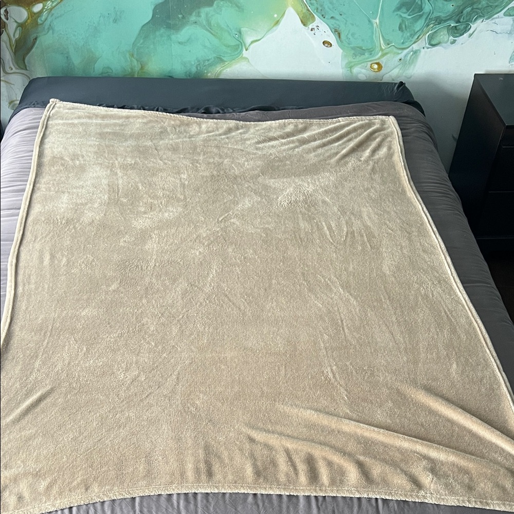 Luxurious Beige Throw Blanket